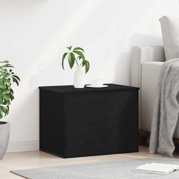 vidaXL Storage Box Black oak 23.62 x 16.54 x 18.11 in Engineered Wood