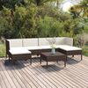 vidaXL Garden Lounge Set Brown, Cream White