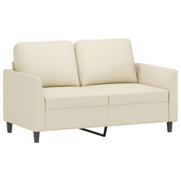 vidaXL 2-seater Sofa Cream Faux leather, metal, foam 2-seater Durable