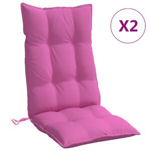 vidaXL Highback Chair Cushion Set of 2 Pink Oxford fabric (100% polyester)