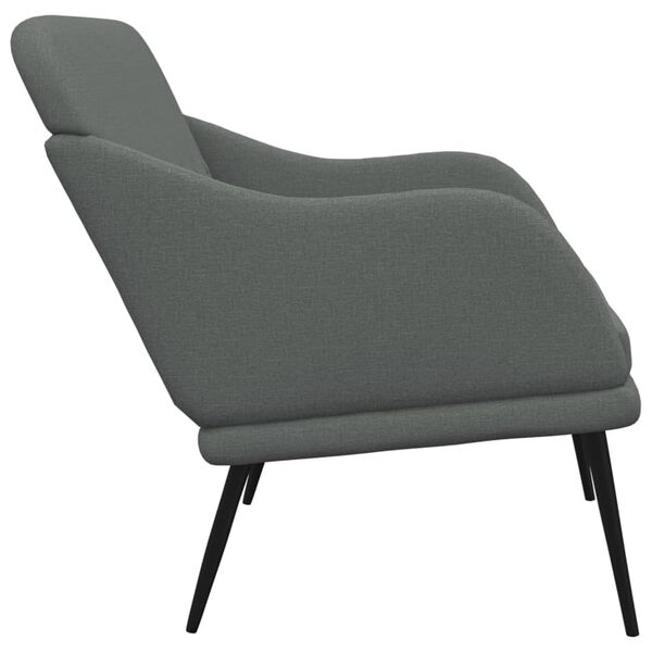 vidaXL Bench Dark grey 100% polyester fabric, metal, plywood, foam