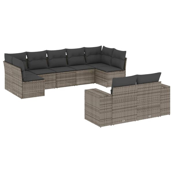 vidaXL Garden Sofa Set Grey