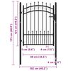 vidaXL Fence Gate with Spikes Steel 40.9x43.1" Black