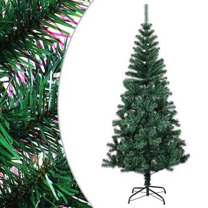 vidaXL Christmas Tree Green with Shiny Tips PVC, Steel 47 in Durable
