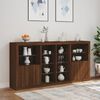 vidaXL Sideboard Brown oak Engineered wood, glass 79.5 in wide Sideboard
