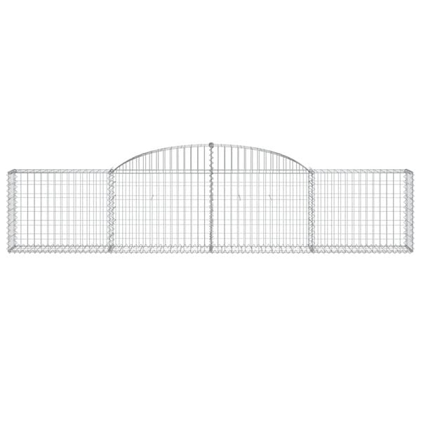 vidaXL Gabion Basket Set of 3 Silver Galvanized Iron Large