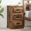 vidaXL Bedside Cabinet with Drawer Old Wood 15.35 x 15.35 x 26.57 in