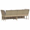 vidaXL Patio Sofa with Cushions Beige Poly Rattan