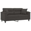vidaXL 2-Seater Sofa with Pillows&Cushions Dark Gray 55.1" Microfiber Fabric