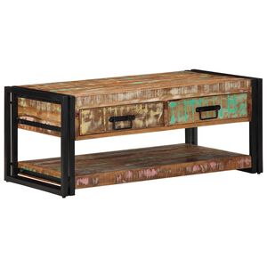 vidaXL Coffee Table Multicolor Solid reclaimed wood and powder-coated iron
