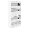 vidaXL Shoe Cabinet White Engineered Wood Slim Shoe Cabinet