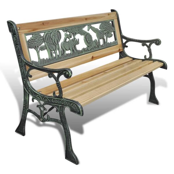 vidaXL Garden Bench Bronze and Wood Wood and Iron 33.1 in