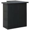 vidaXL Garden Bar Set Black Poly Rattan, Powder-coated Steel Large