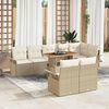 vidaXL Garden Sofa Set with Cushion 9 pcs beige and cream