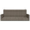 vidaXL Swing Bench Grey PE Rattan 46.9 x 22.0 x 18.9 in Durable