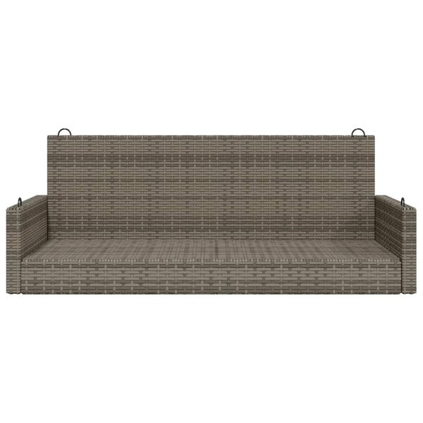 vidaXL Swing Bench Grey PE Rattan 46.9 x 22.0 x 18.9 in Durable