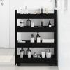 vidaXL Narrow Storage Trolley Black Oak 23.62 x 7.87 x 32.28 in