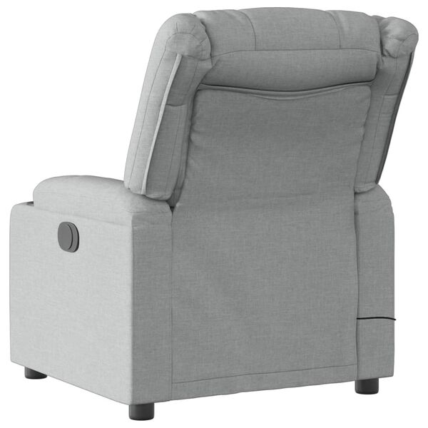 vidaXL Massage Recliner Chair Light grey Polyester, metal, plywood Single