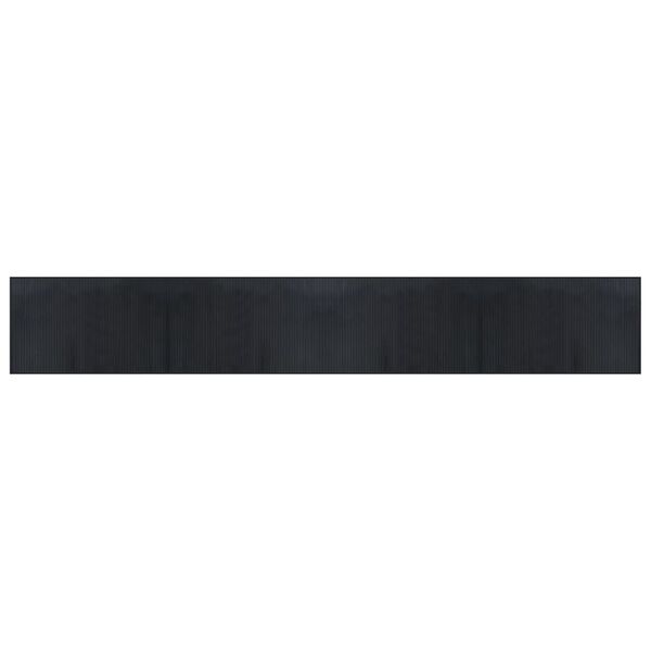 vidaXL Rug Black Bamboo, Polypropylene 23.6 x 157.5 in Rug Rectangular