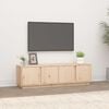vidaXL TV Cabinet Natural Wood Solid Pine Wood 55.1 x 15.7 x 15.7 in