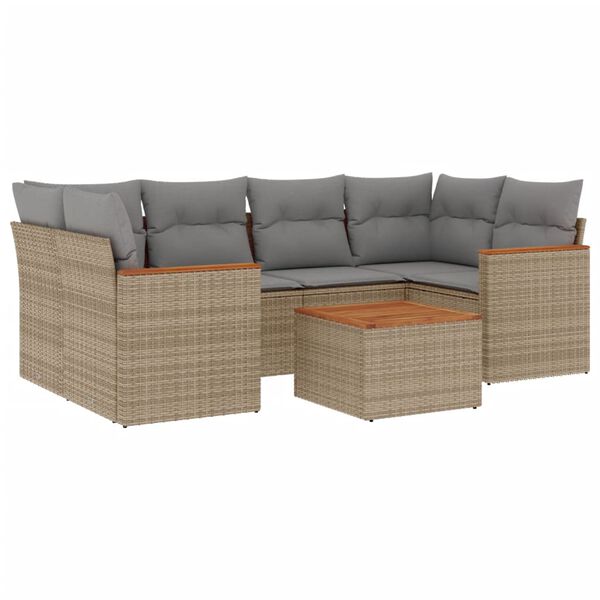 vidaXL Garden Sofa Set Mix Beige, Light Grey