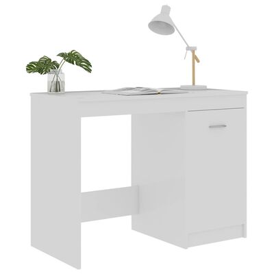 vidaXL Desk High Gloss White 39.4"x19.7"x29.9" Chipboard
