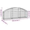 vidaXL Gabion Basket Silver Galvanized iron 59.1x11.8x15.7/23.6 in