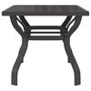 vidaXL Garden Table Grey and black Powder-coated steel, tempered glass