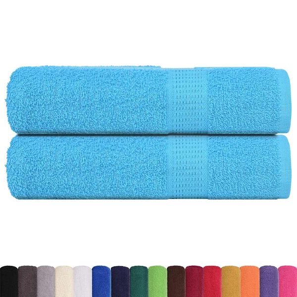 vidaXL Hand Towel Set of 2 Turquoise 100% Cotton 19.7x39.4 in