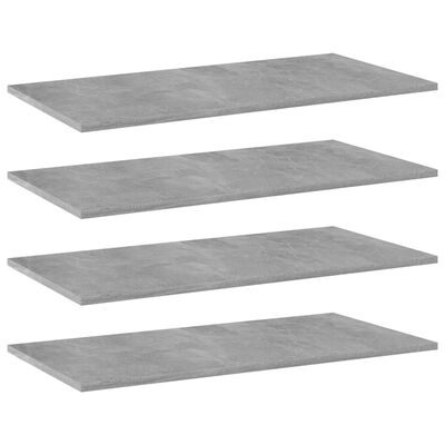 vidaXL Bookshelf Boards 4 pcs Concrete Gray 31.5"x15.7"x0.6" Chipboard