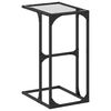 vidaXL Side Table Clear glass and steel Steel and clear glass Small
