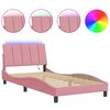 vidaXL Bed Frame Pink Velvet Twin Colorful Bed Frame Rectangular