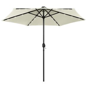 vidaXL Garden Parasol Sand White Polyester, Aluminum 106.3 in diameter