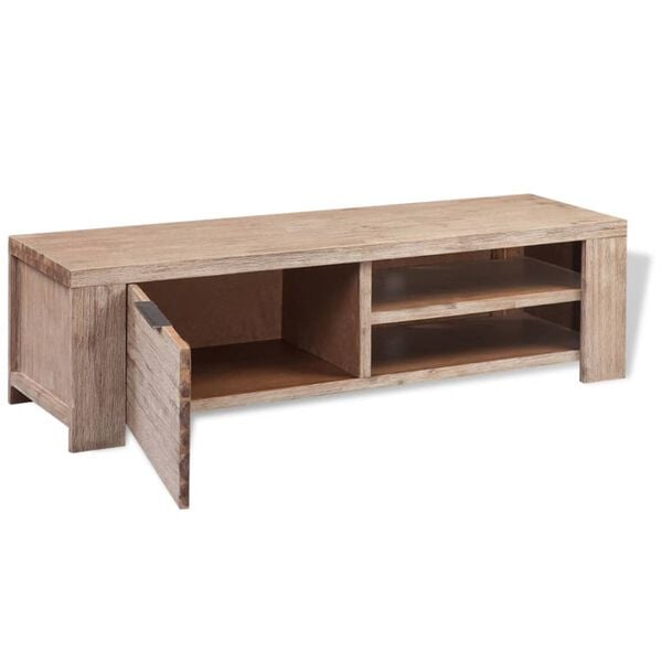 vidaXL TV Cabinet Brushed Acacia Solid Acacia Wood 55.1 in TV Cabinet