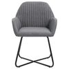 vidaXL Dining Chair Set of 4 Dark Grey Fabric and powder-coated steel