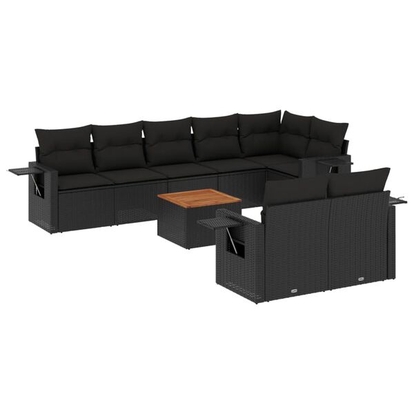 vidaXL Garden Sofa Set Black