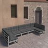 vidaXL Garden Lounge Set Grey Solid pine wood, 100% polyester Medium