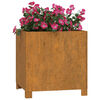 vidaXL Planter Rusty Corten Steel Medium Tough Planter Square