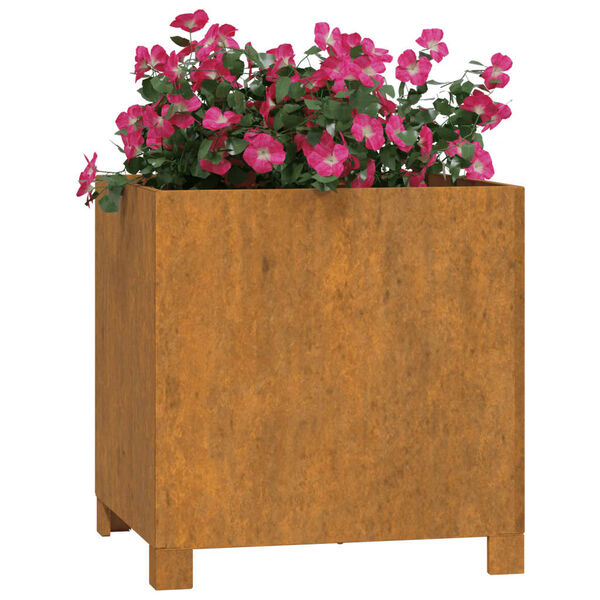 vidaXL Planter Rusty Corten Steel Medium Tough Planter Square