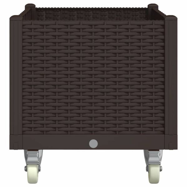 vidaXL Garden Planter with Wheels Brown 31.5"x19.7"x21.3" PP