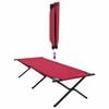 vidaXL Folding Camping Bed Folding Manual Red Oxford Fabric