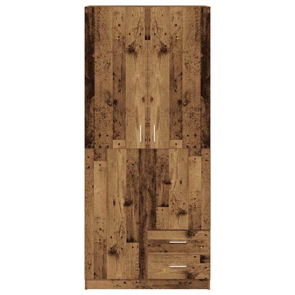vidaXL Wardrobe Old Wood Engineered Wood 31.5 x 20.5 x 70.9 in Wardrobe