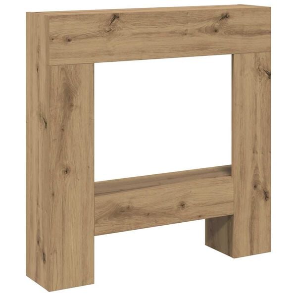 vidaXL Fireplace Surround Artisan Oak 31.9x7.1x32.3" Engineered Wood