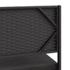 vidaXL Garden Sofa Black Poly Rattan, Powder-Coated Steel, Polyester