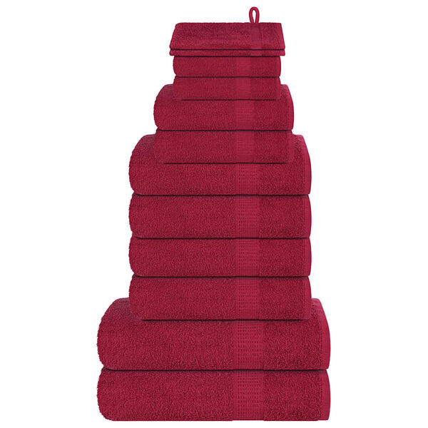 vidaXL Towel Set Bordeaux 100% Cotton 12 Piece Set Towel Set