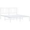 vidaXL Bed Frame White Steel 55.1 x 78.7 in Bed Frame Rectangular