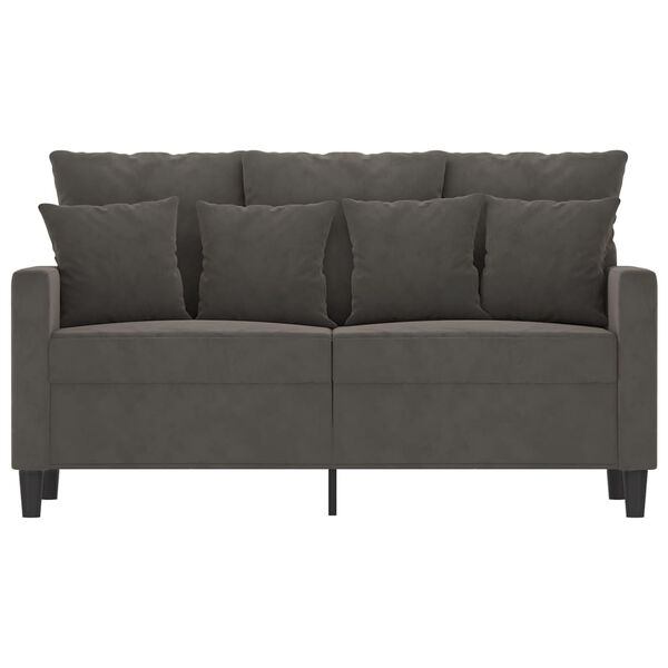 vidaXL 2-Seater Sofa Dark Gray 47.2" Velvet