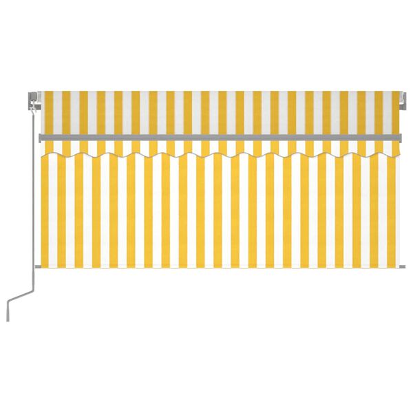 vidaXL Retractable Awning Yellow and White