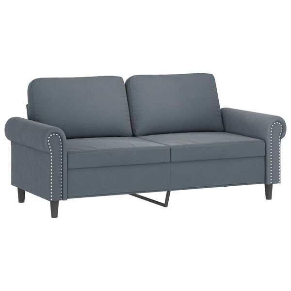 vidaXL Sofa Set Dark grey Velvet (100% polyester), metal, textilene, plywood