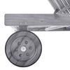 vidaXL Sunlounger Grey Solid acacia wood, 100% polyester 78.7 in long